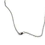 Silver chain necklace on a white background