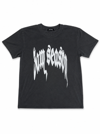 A dark gray crewneck t-shirt featuring the phrase '3am season' printed across the chest in a white gothic font, displayed flat against a white background.
Shirt means warrior and and when you put it on, you were protected and will always be protected